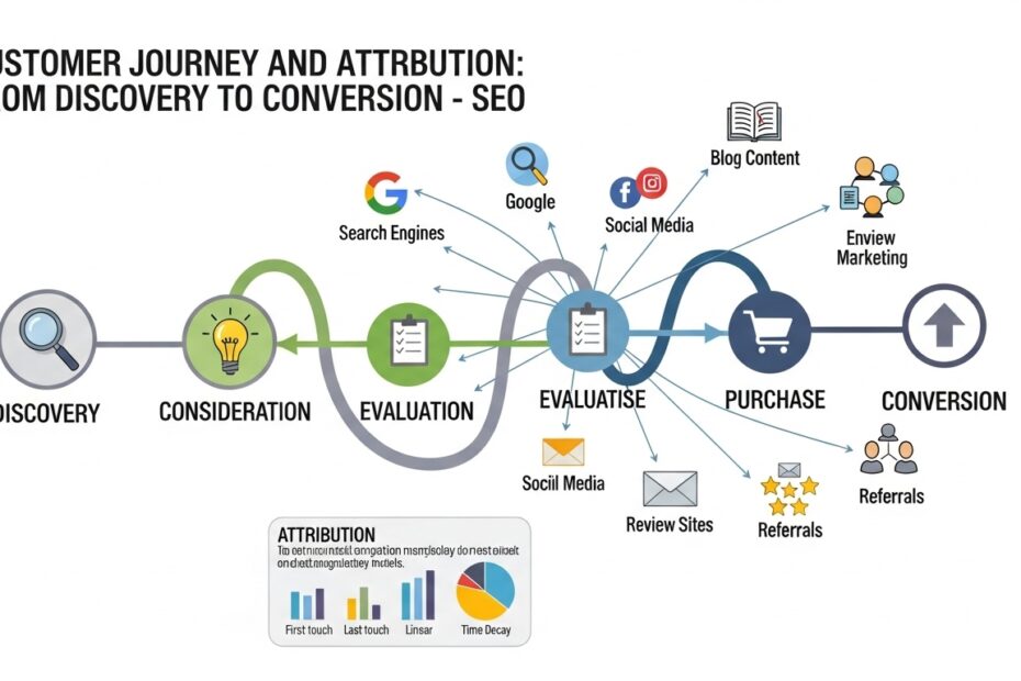 Jornada do cliente e atribuição-da descoberta à conversão-SEO