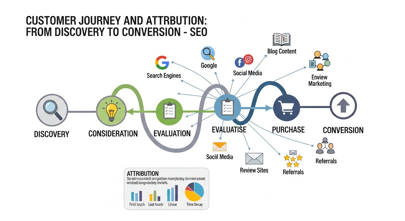Jornada do cliente e atribuição-da descoberta à conversão-SEO
